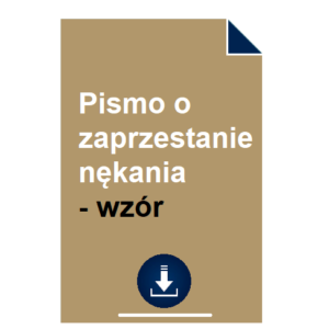 pismo-o-zaprzestanie-nekania-wzor