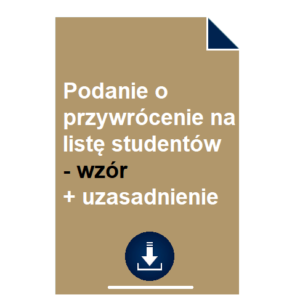 podanie-o-przywrocenie-na-liste-studentow-wzor-uzasadnienie