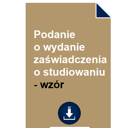 Podanie O Wydanie Za wiadczenia O Studiowaniu Wz r POBIERZ 