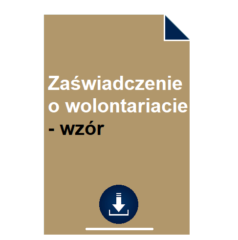 Za wiadczenie O Wolontariacie Wz r POBIERZ Za wiadczenie O Wolontariacie Wz r POBIERZ