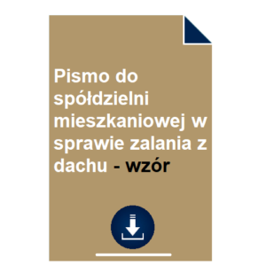 pismo-do-spoldzielni-mieszkaniowej-w-sprawie-zalania-z-dachu-wzor