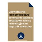 upowaznienie-pelnomocnictwo-do-wydania-wtornika-dodatkowej-tablicy-rejestracyjnej-na-bagaznik-rowerowy