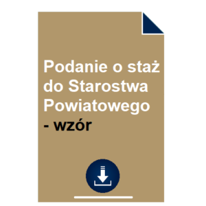 podanie-o-staz-do-starostwa-powiatowego-wzor