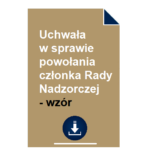 uchwala-w-sprawie-powolania-czlonka-rady-nadzorczej-wzor