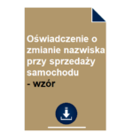 oswiadczenie-o-zmianie-nazwiska-przy-sprzedazy-samochodu-wzor