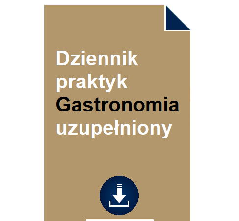 Dziennik praktyk Gastronomia uzupełniony