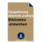 Uzupełniony dziennik praktyk Bibliotekoznawstwo