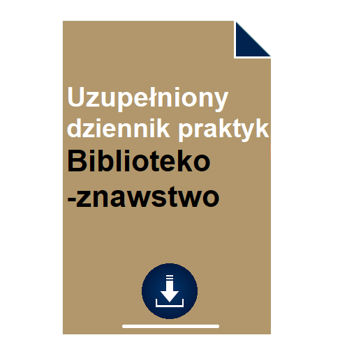 Uzupełniony dziennik praktyk Bibliotekoznawstwo