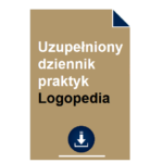 Uzupełniony dziennik praktyk Logopedia
