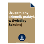 Uzupełniony dziennik praktyk w Świetlicy Szkolnej